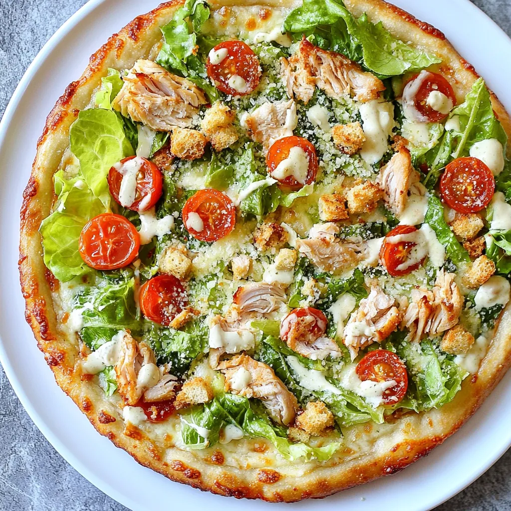 Chicken Caesar Salad Pizza Flavorful and Fresh Dish
