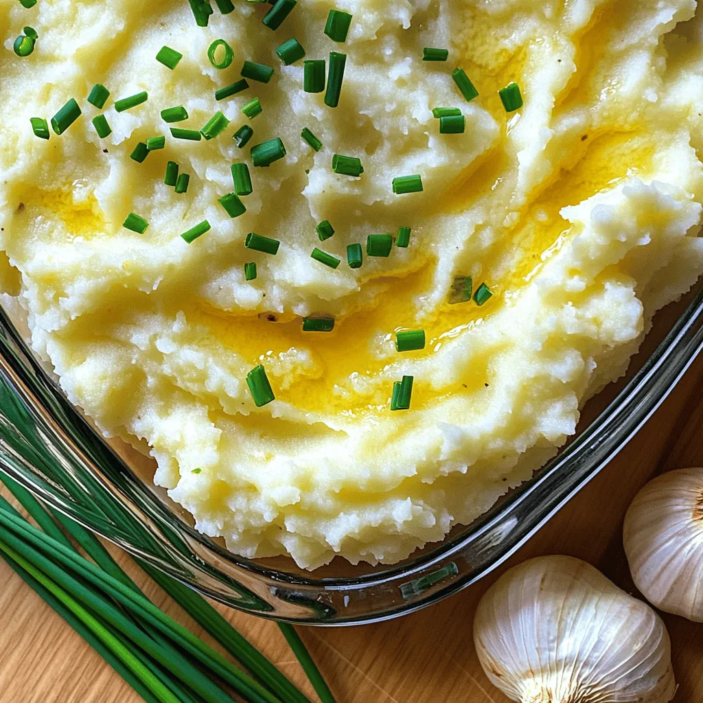 Roasted Garlic Mashed Cauliflower Creamy Side Dish