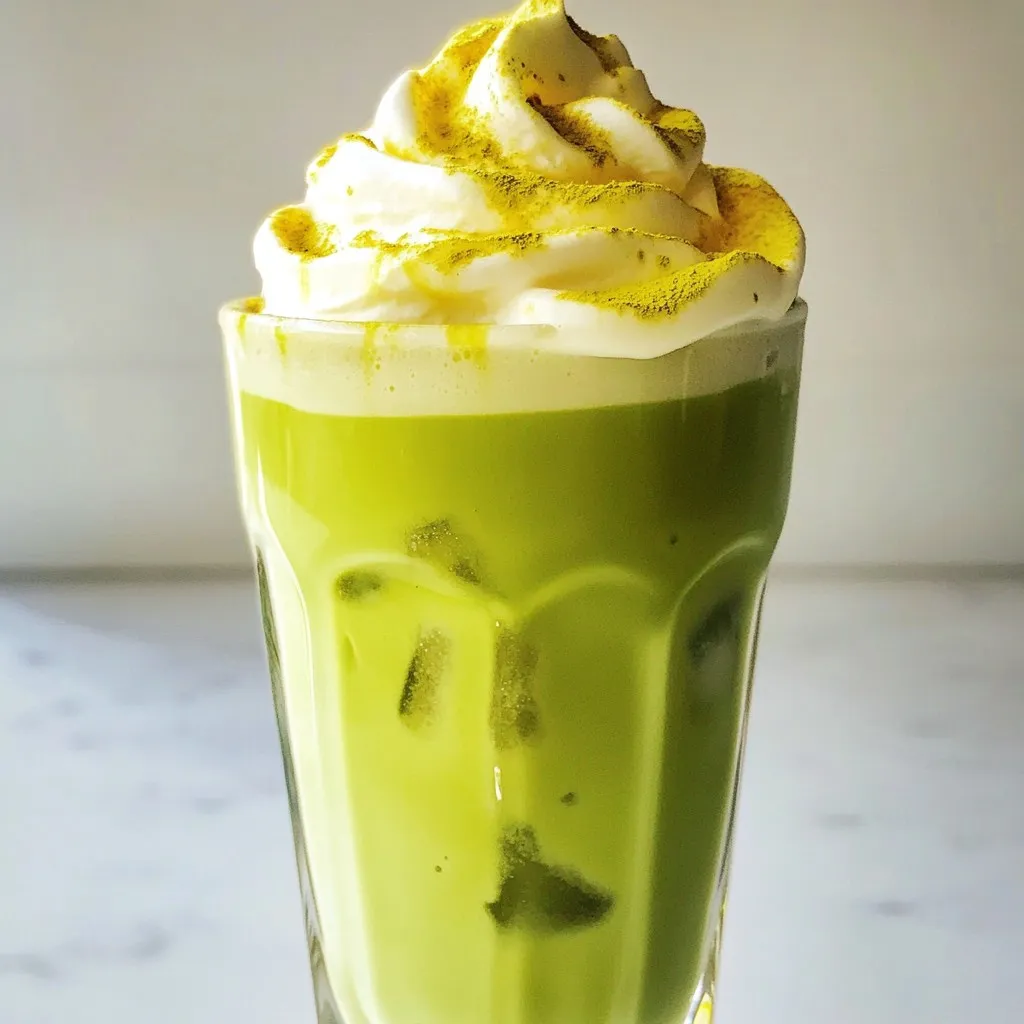 Iced Matcha Dalgona Latte Perfectly Creamy Drink