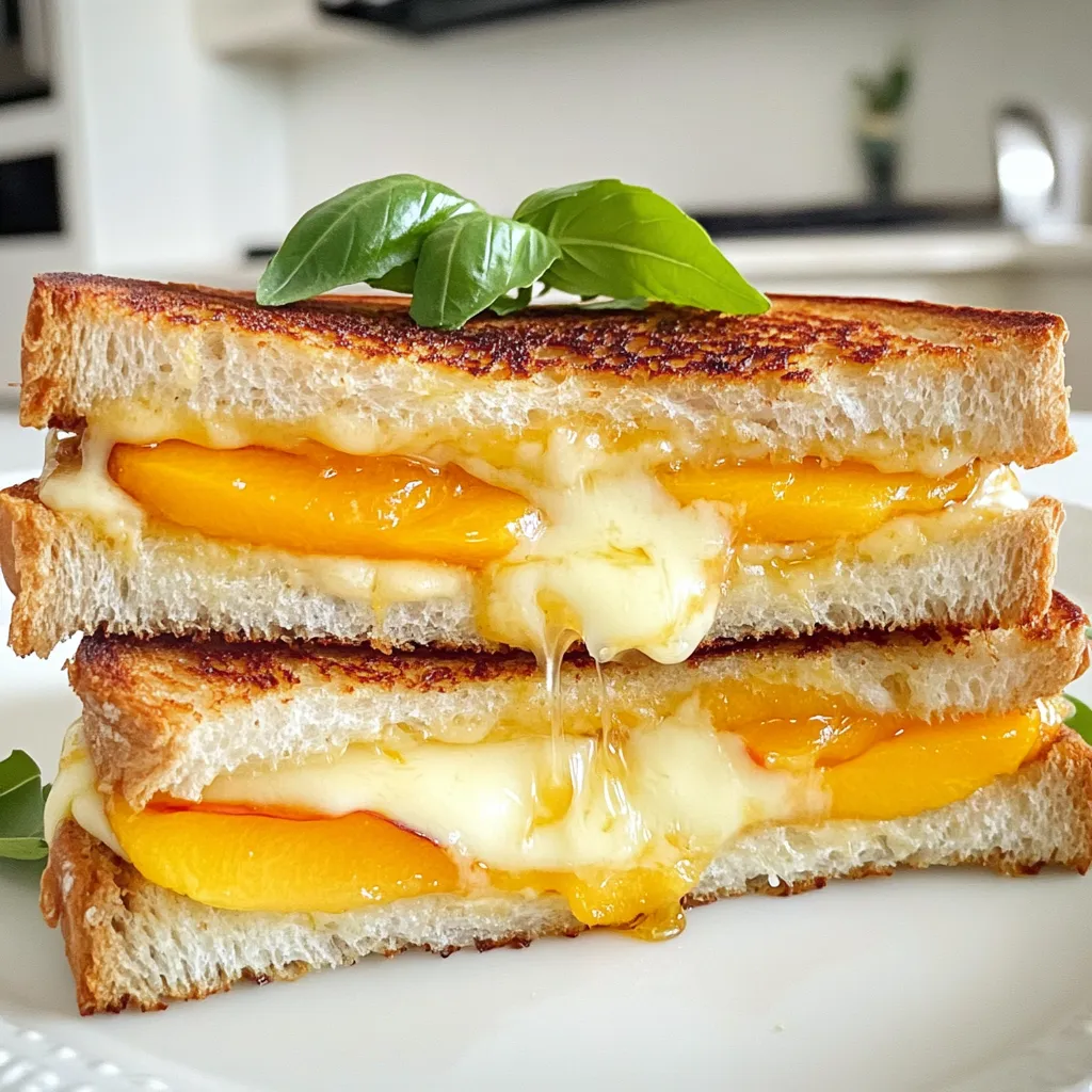 Honey Peach White Cheddar Grilled Cheese Delight