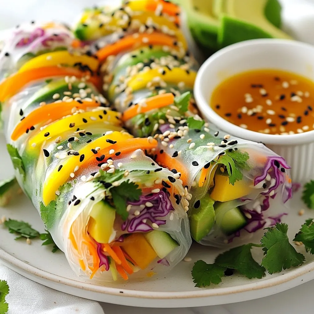 Rainbow Veggie Spring Rolls Fresh and Colorful Treat
