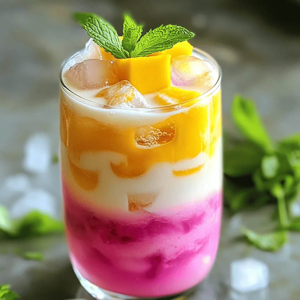 Dragon Fruit Mango Milk Tea Refreshing Flavor Boost