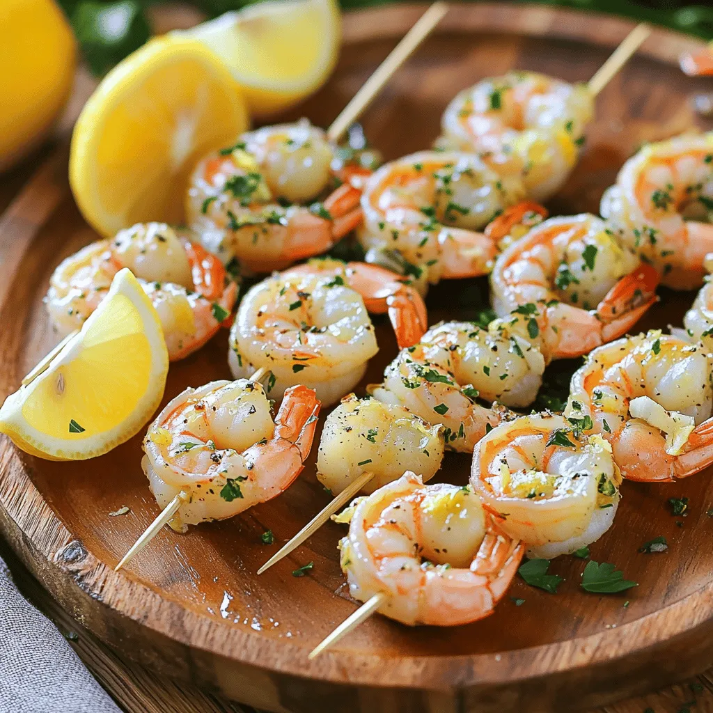 Lemon Garlic Shrimp Skewers Flavorful Grilling Delight