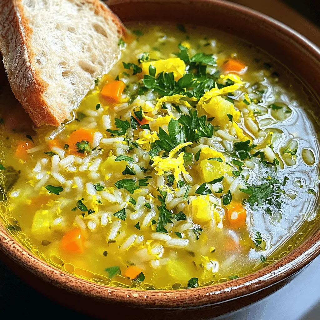 Easy Greek Lemon Rice Soup Quick and Delicious Recipe