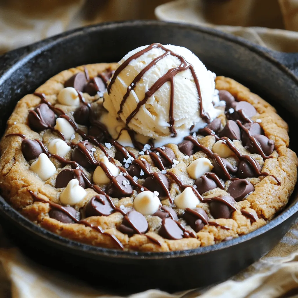 Triple Chocolate Chip Skillet Cookie Delightful Treat