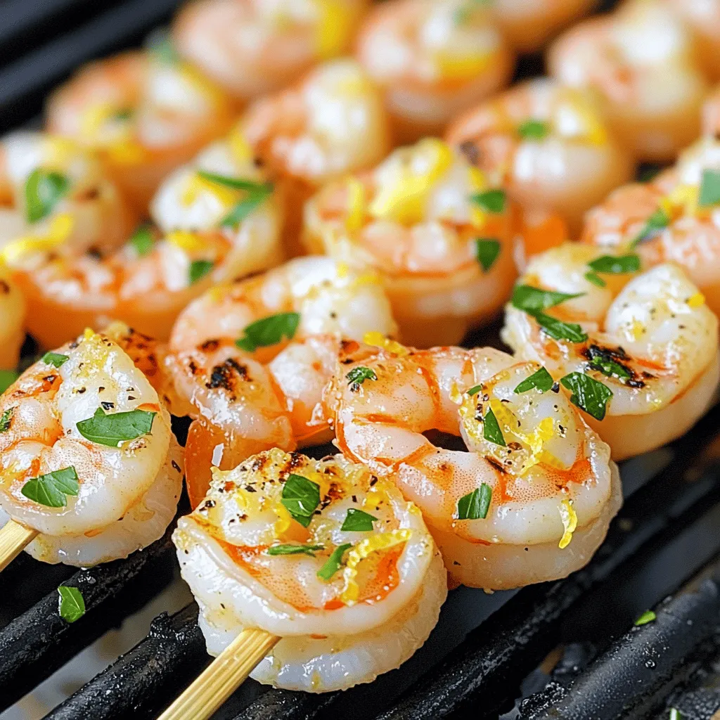 Lemon Garlic Grilled Shrimp Skewers Fresh and Tasty Dish