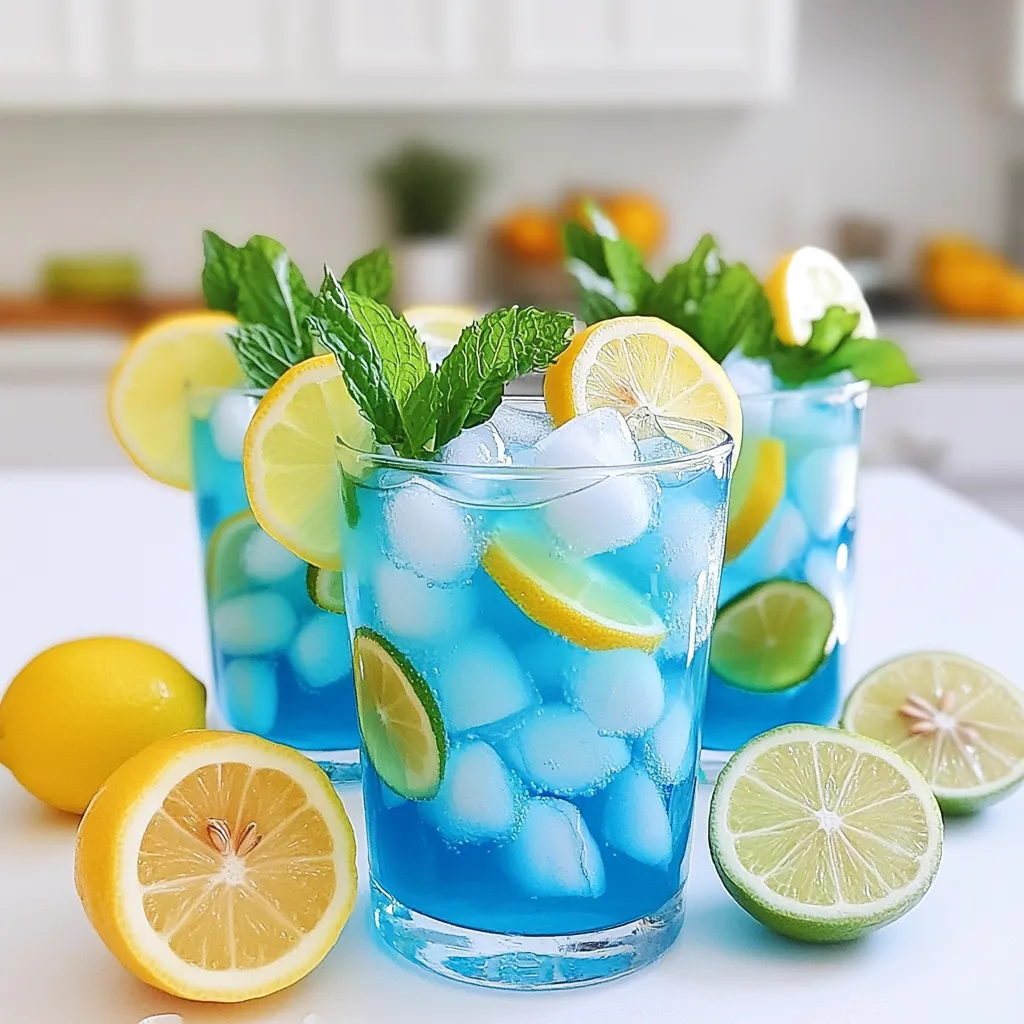 Blue Lagoon Tropical Lemonade Refreshing Drink Recipe