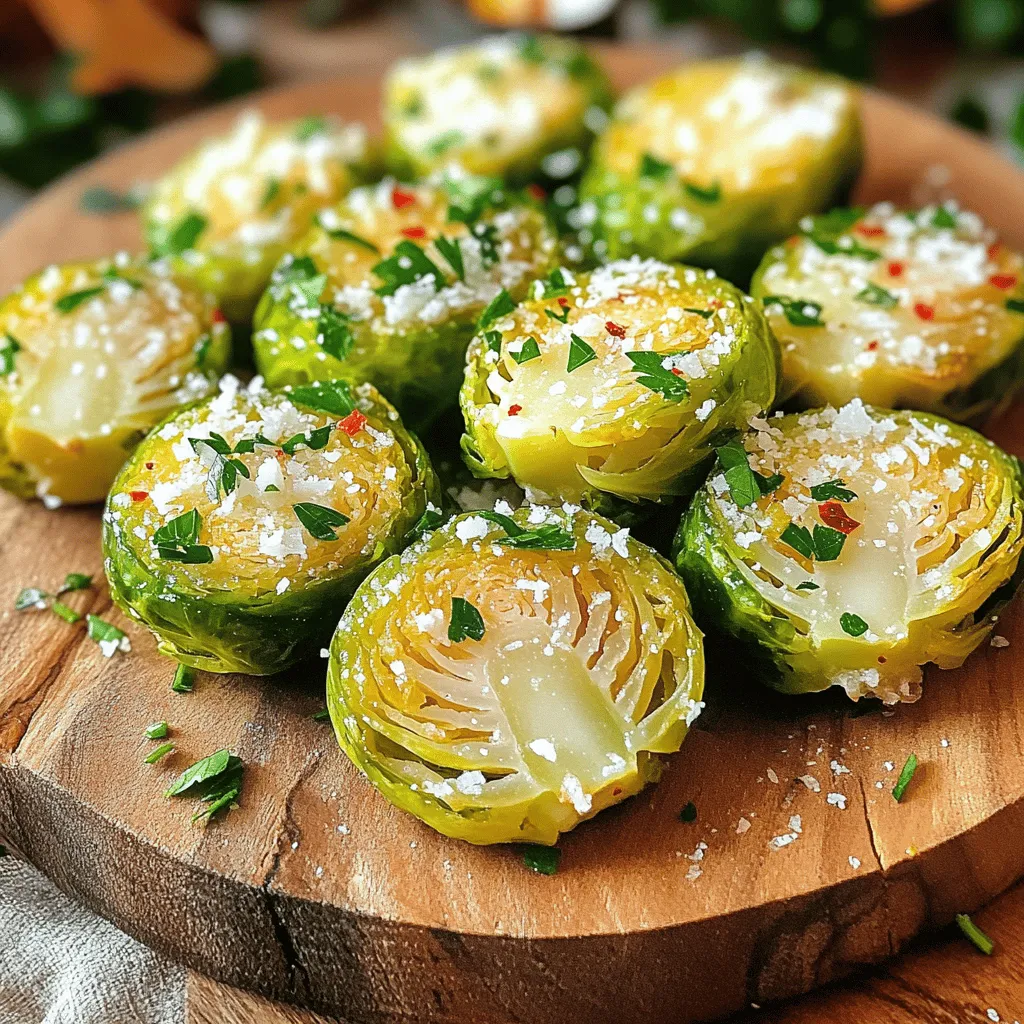 Crispy Garlic Parmesan Brussels Sprouts Delight