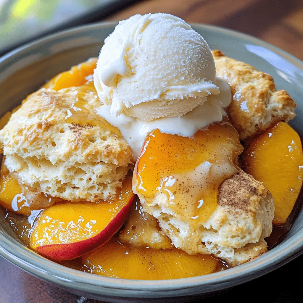 Peach Cobbler with Biscuit Topping Simple and Delicious
