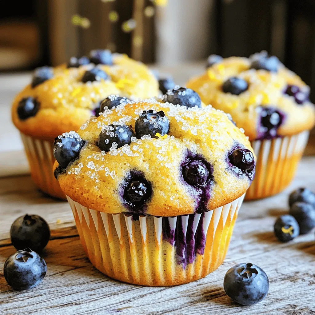 Bakery Style Blueberry Lemon Muffins Delightful Treat