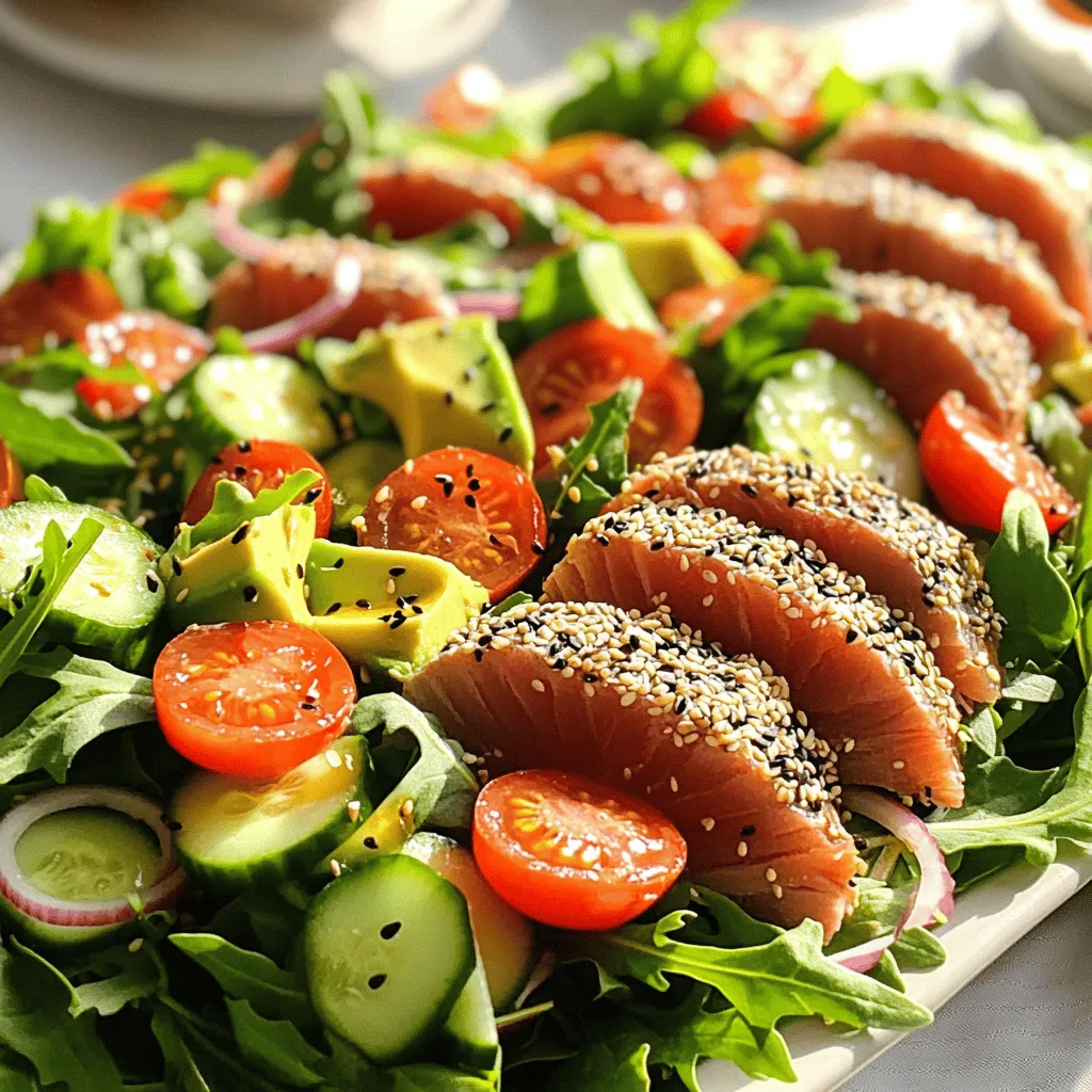 Sesame Crusted Ahi Tuna Salad Fresh and Flavorful Dish