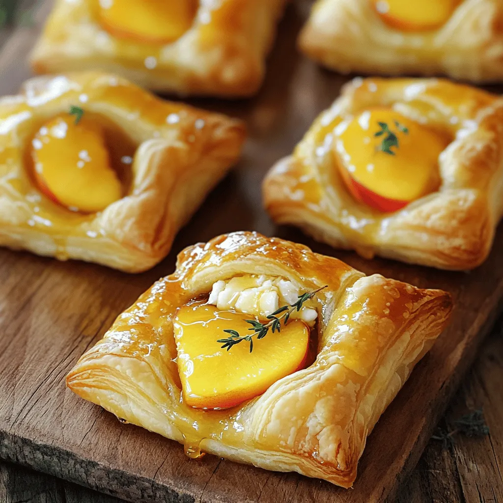 Peach and Brie Puff Pastry Bites Delightful Snack