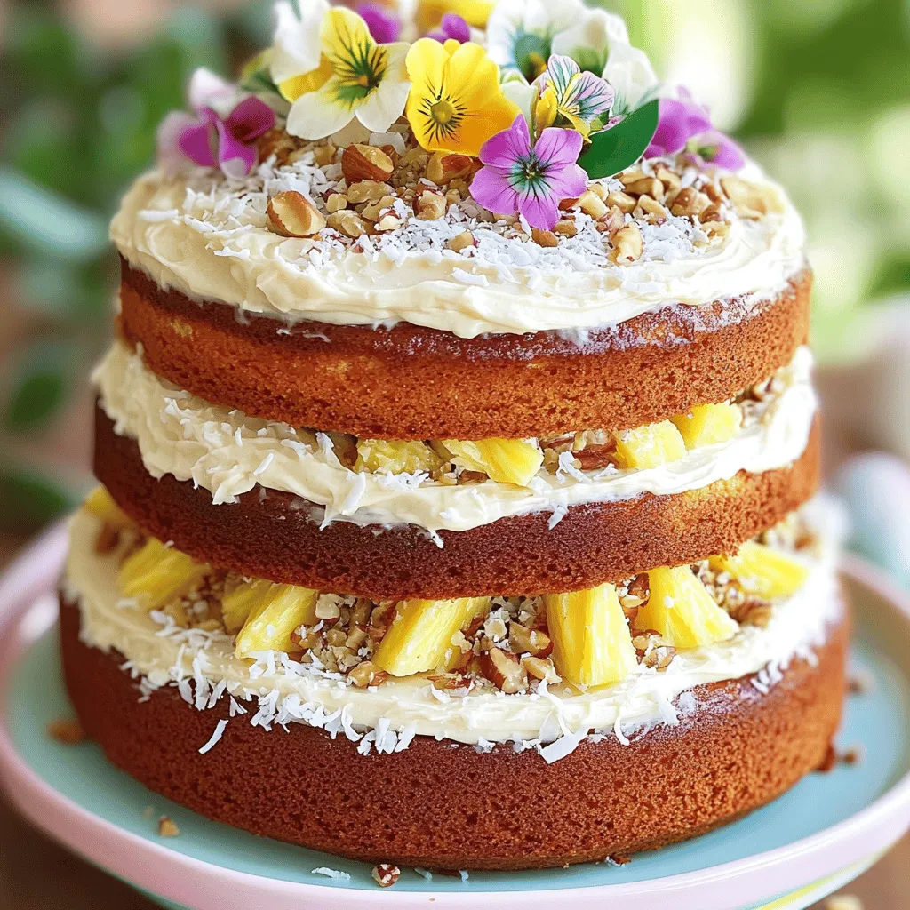 This Easter Hummingbird Cake is a delightful treat. It combines sweet fruit and nuts. The cream cheese frosting adds a rich touch. You can brighten up your table with this cake.