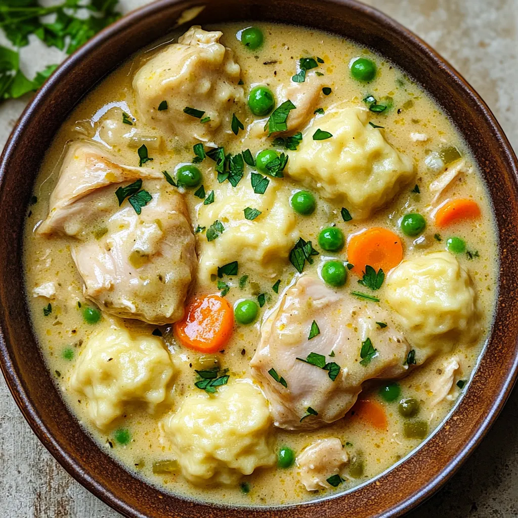 Savory Slow Cooker Creamy Chicken and Dumplings Dish