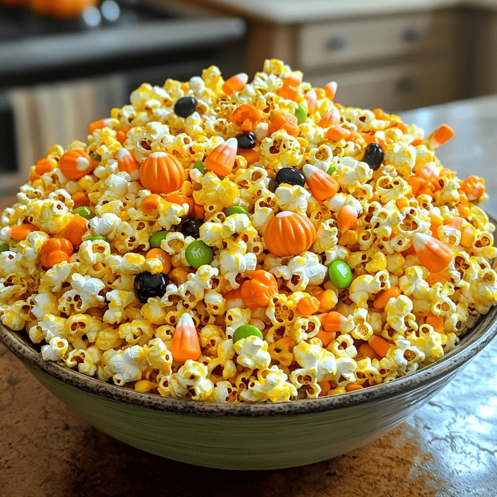 Candy Coated Halloween Popcorn Festive Treat Delight