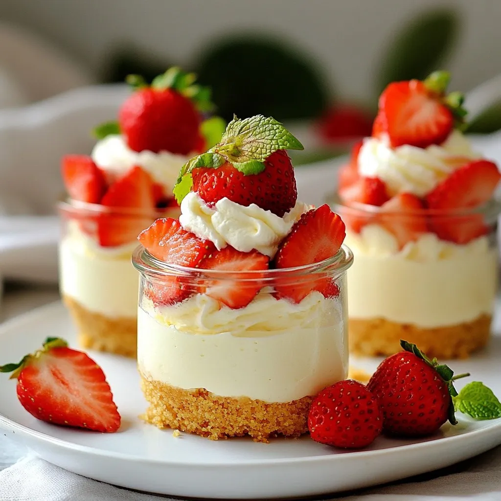 Mini Strawberry Cheesecake Jars Delightful Dessert Treat