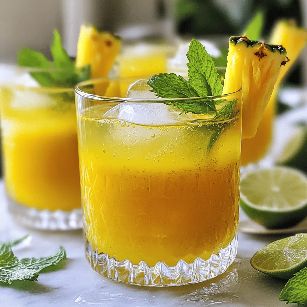 Turmeric Pineapple Fizz Refreshing and Healthy Drink