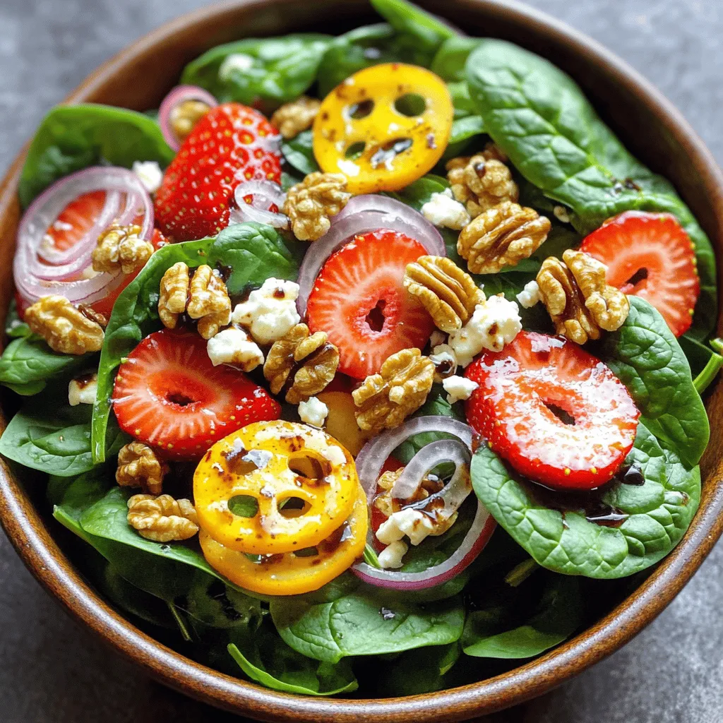Spinach Strawberry Walnut Salad Fresh and Nutritious