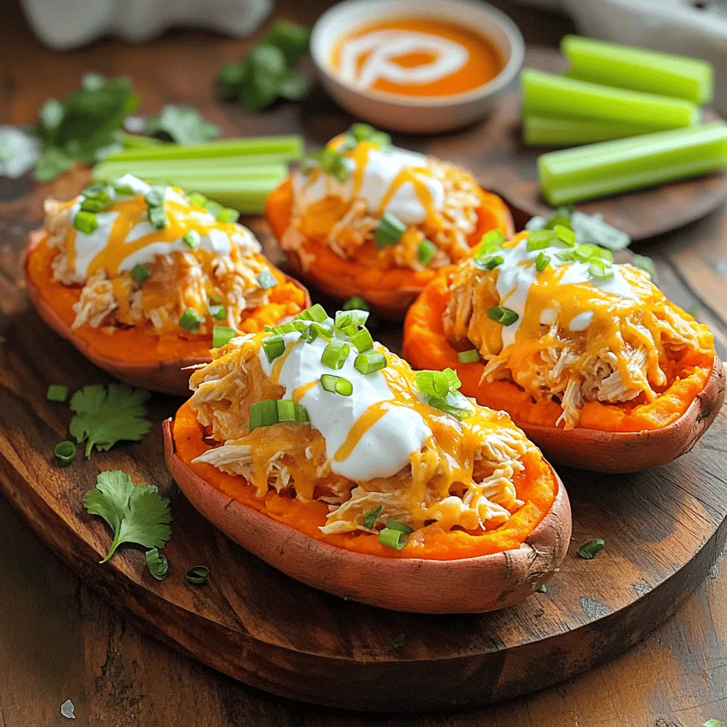 Buffalo Chicken Stuffed Sweet Potatoes Irresistible Dish