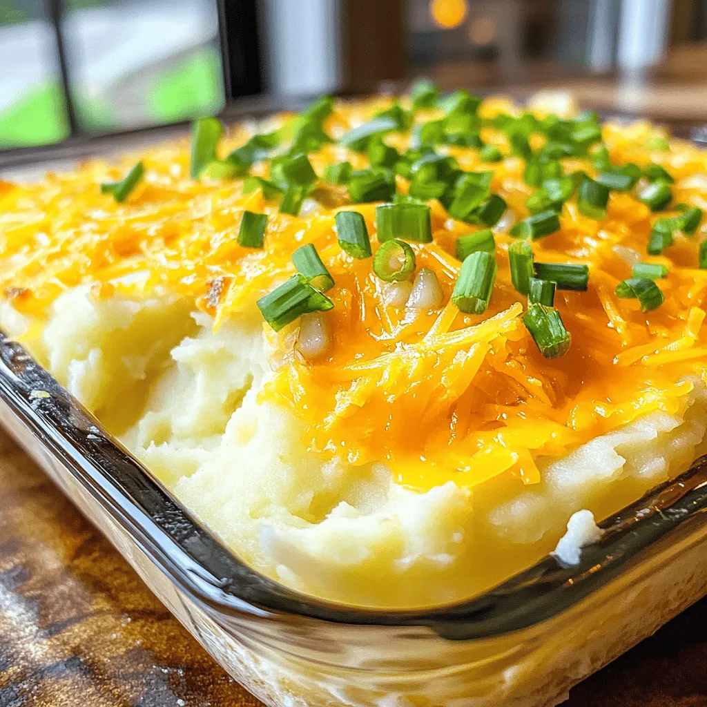 Cheesy Garlic Mashed Potato Casserole Delightful Dish