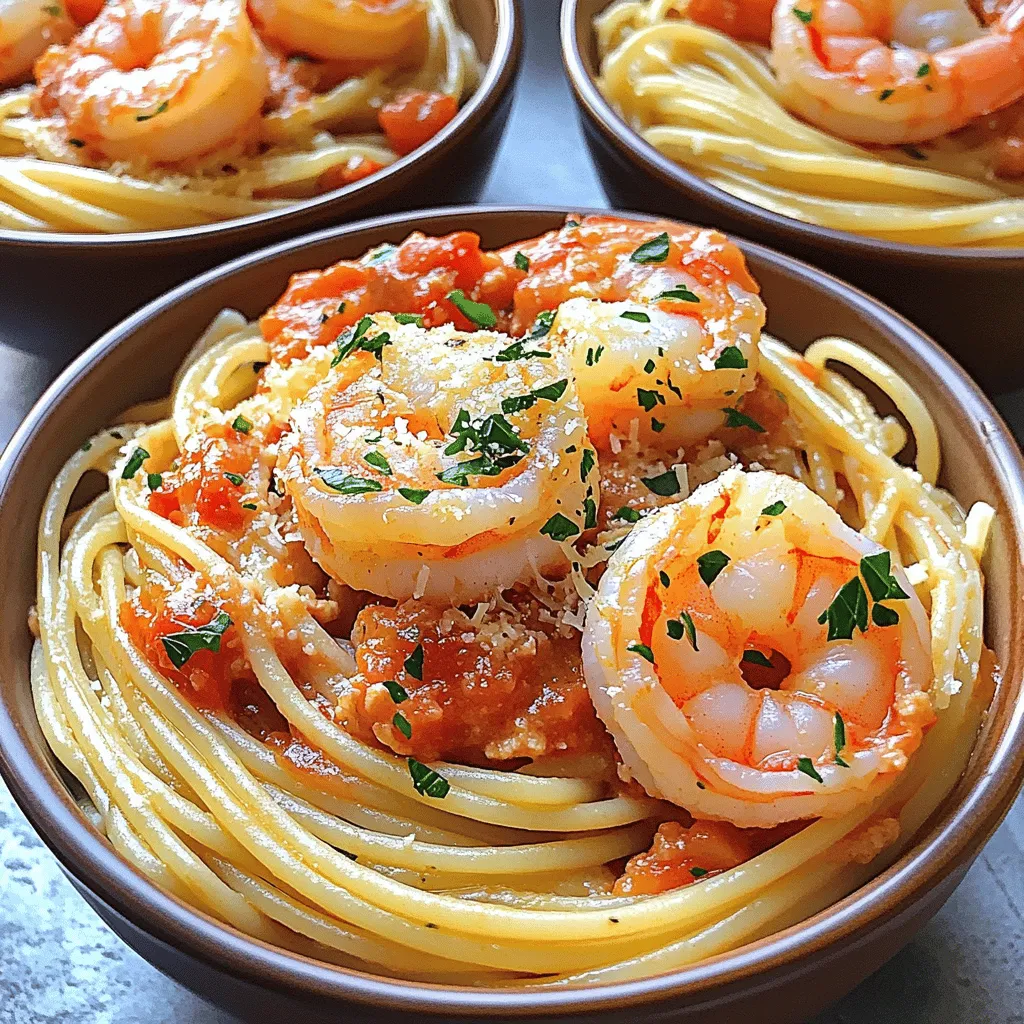 Spaghetti with Shrimp in Creamy Tomato Sauce Delight