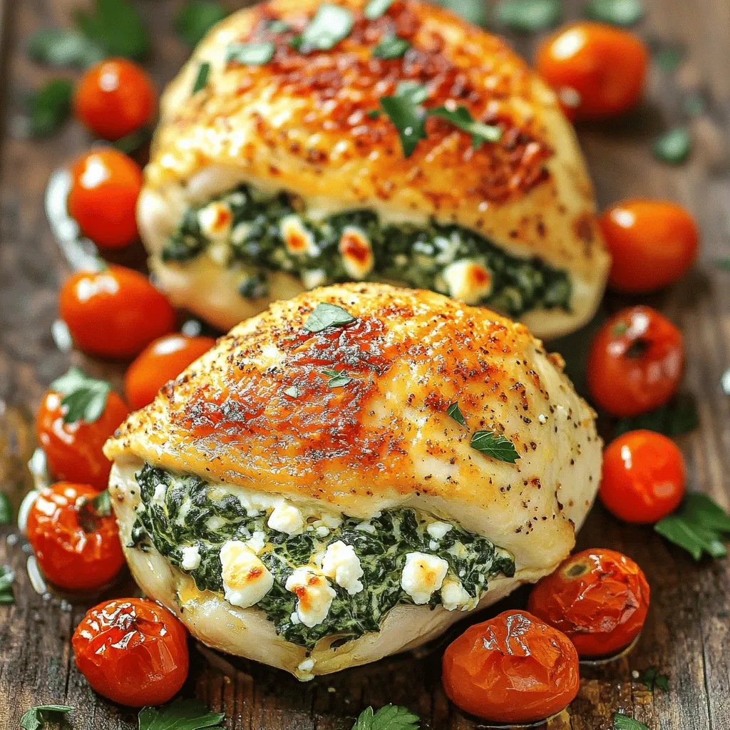 Savory Spinach Feta Stuffed Chicken Breasts Recipe