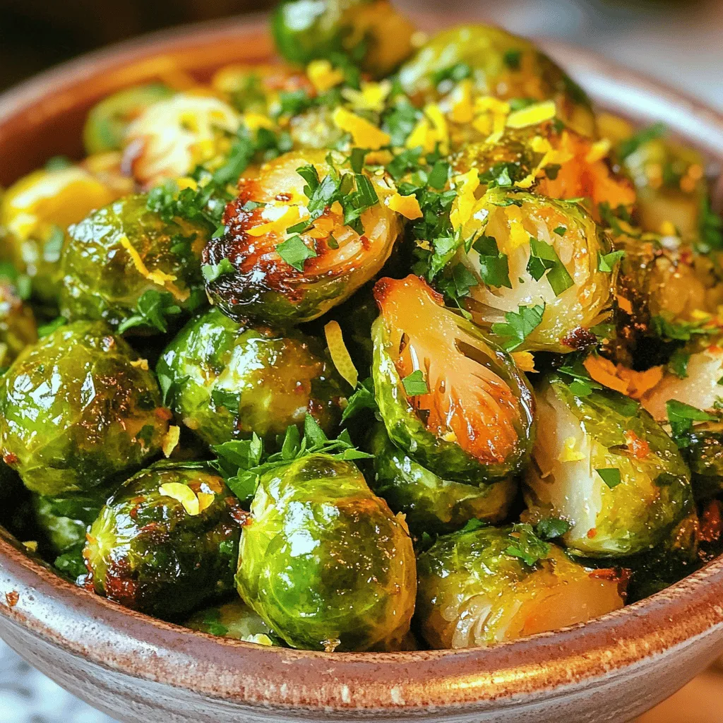 Lemon Garlic Roasted Brussels Sprouts Tasty Side Dish