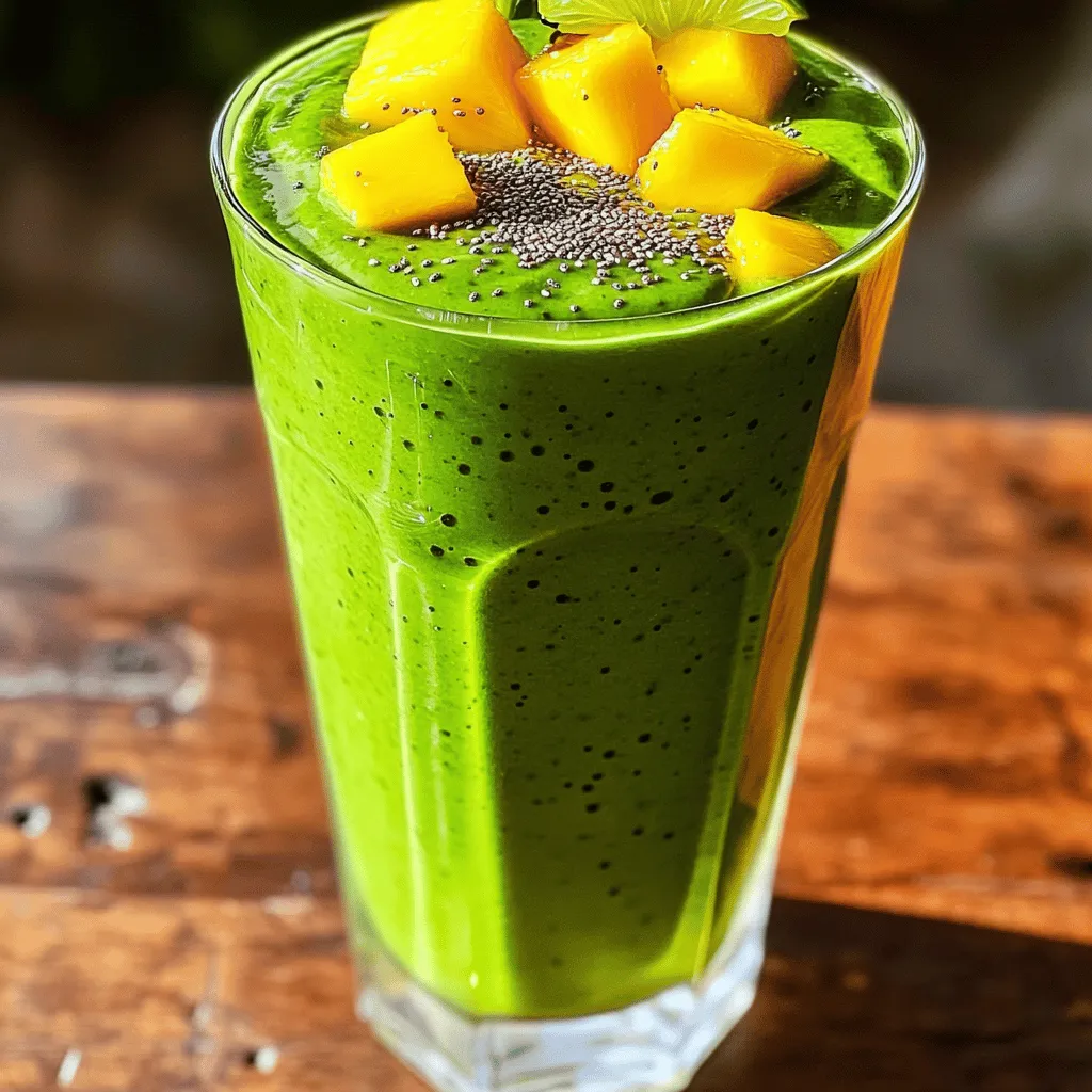 Tropical Green Smoothie Refreshing Boost for Health