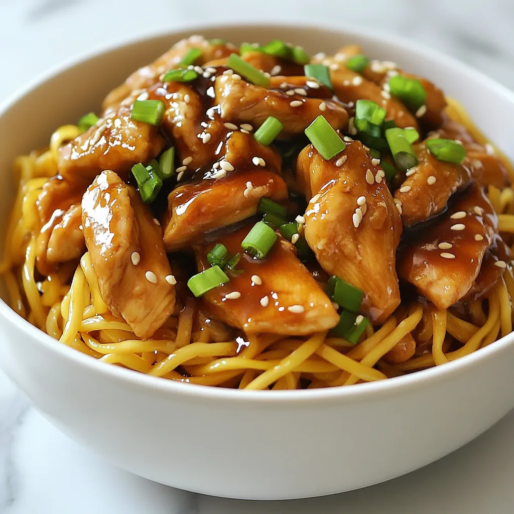 Sticky Garlic Chicken Noodles Flavorful Dinner Delight