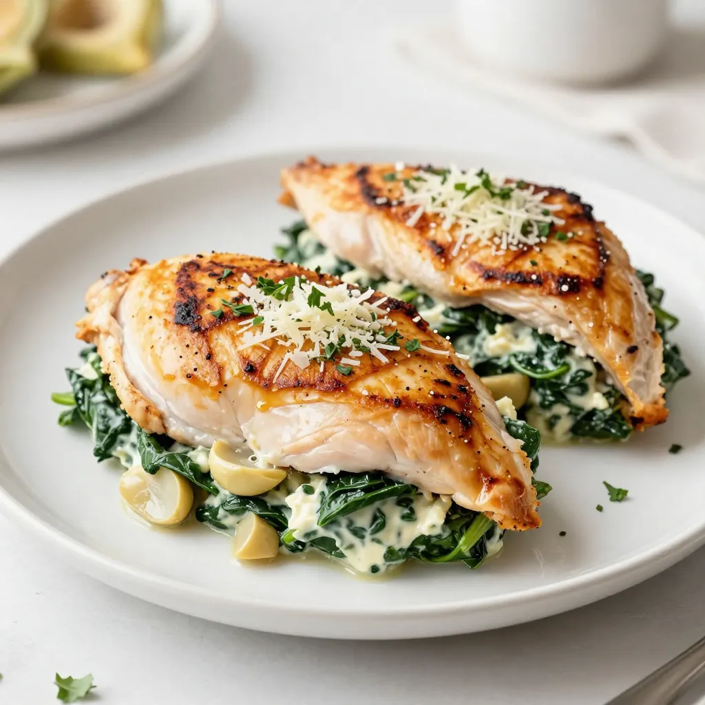 Savory Spinach Artichoke Stuffed Chicken Recipe