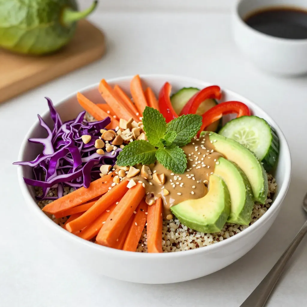 Rainbow Spring Roll Bowls Colorful and Healthy Meal