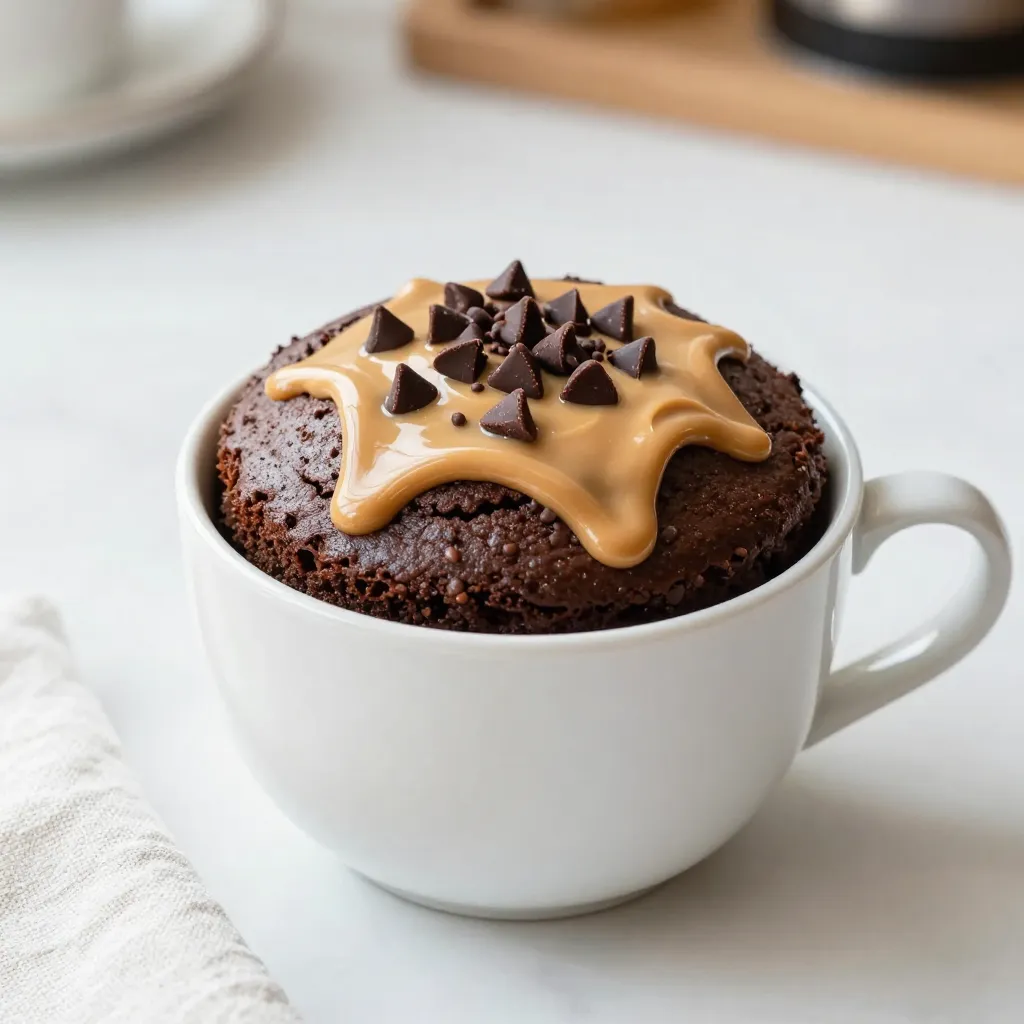 Chocolate Peanut Butter Mug Cake Delight in Minutes