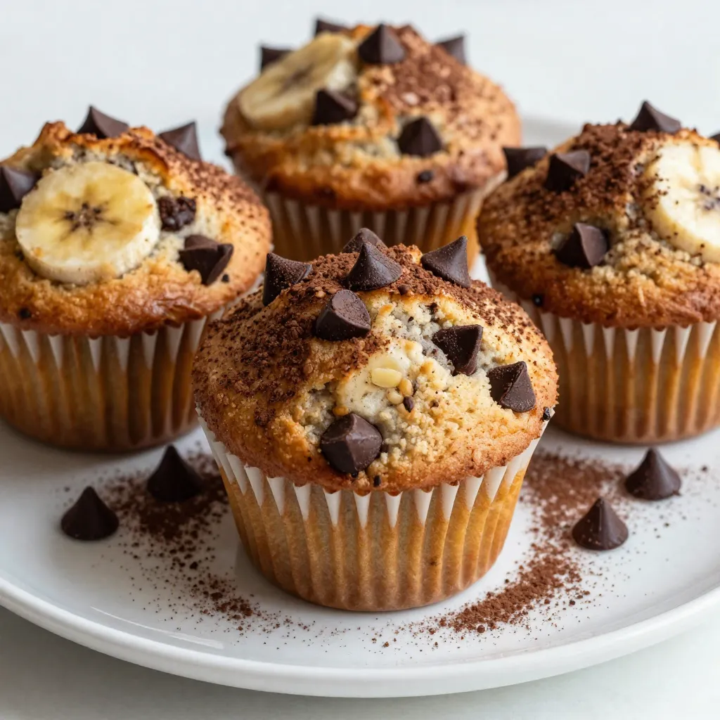 Chocolate Chip Banana Protein Muffins Easy Recipe
