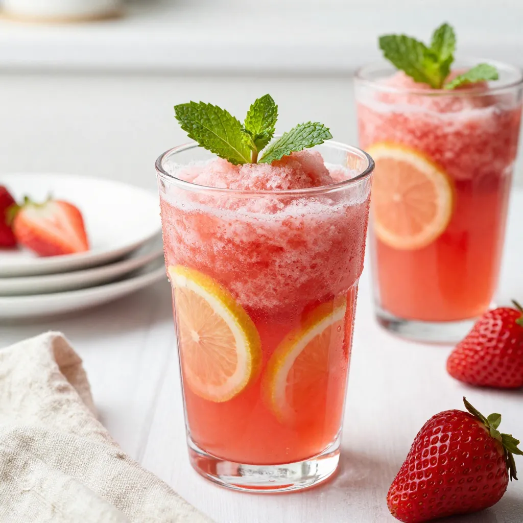 Frozen Strawberry Lemonade Refreshing Summer Drink