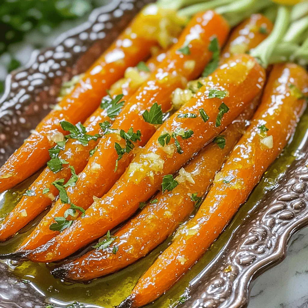 - 1 pound baby carrots - 3 tablespoons extra virgin olive oil - 4 cloves garlic, finely minced