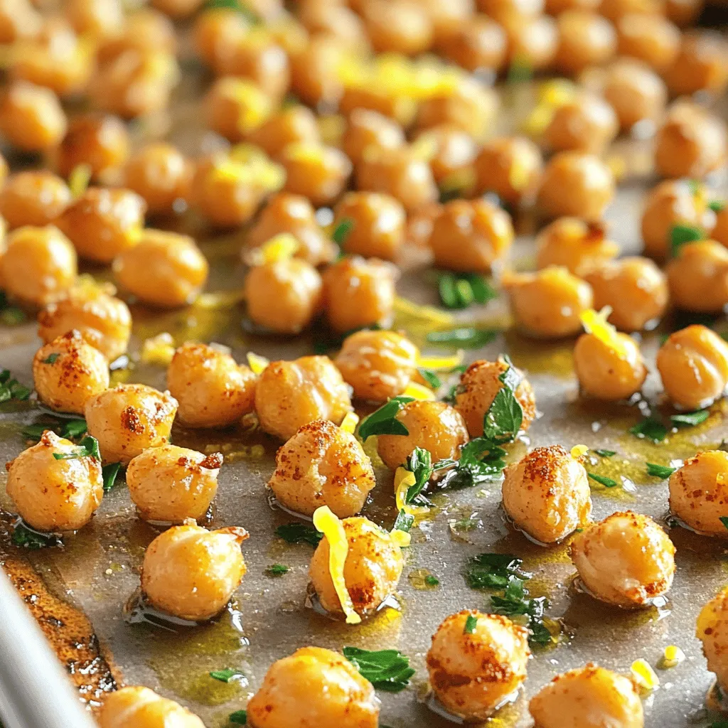 Lemon Garlic Roasted Chickpeas Simple Crispy Snack