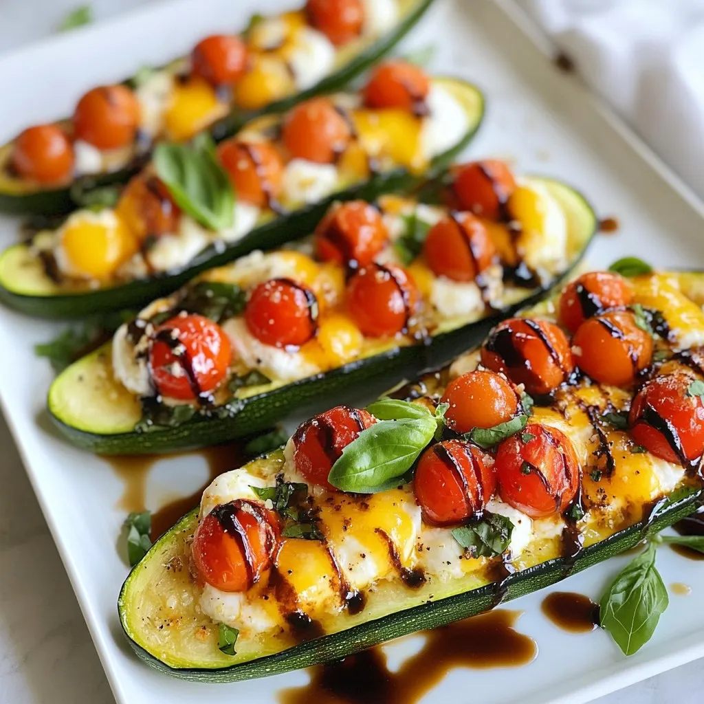 Margherita Zucchini Boats Flavorful and Fresh Recipe