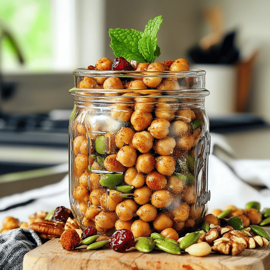 Crispy Roasted Chickpea Snack Mix Healthy Crunchy Treat