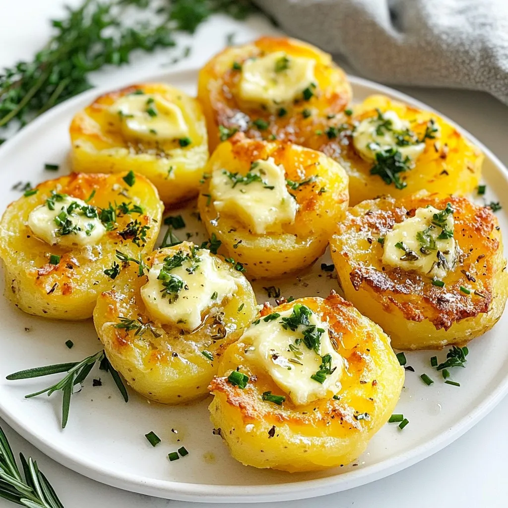 Smashed Potatoes with Garlic Herb Butter Delight
