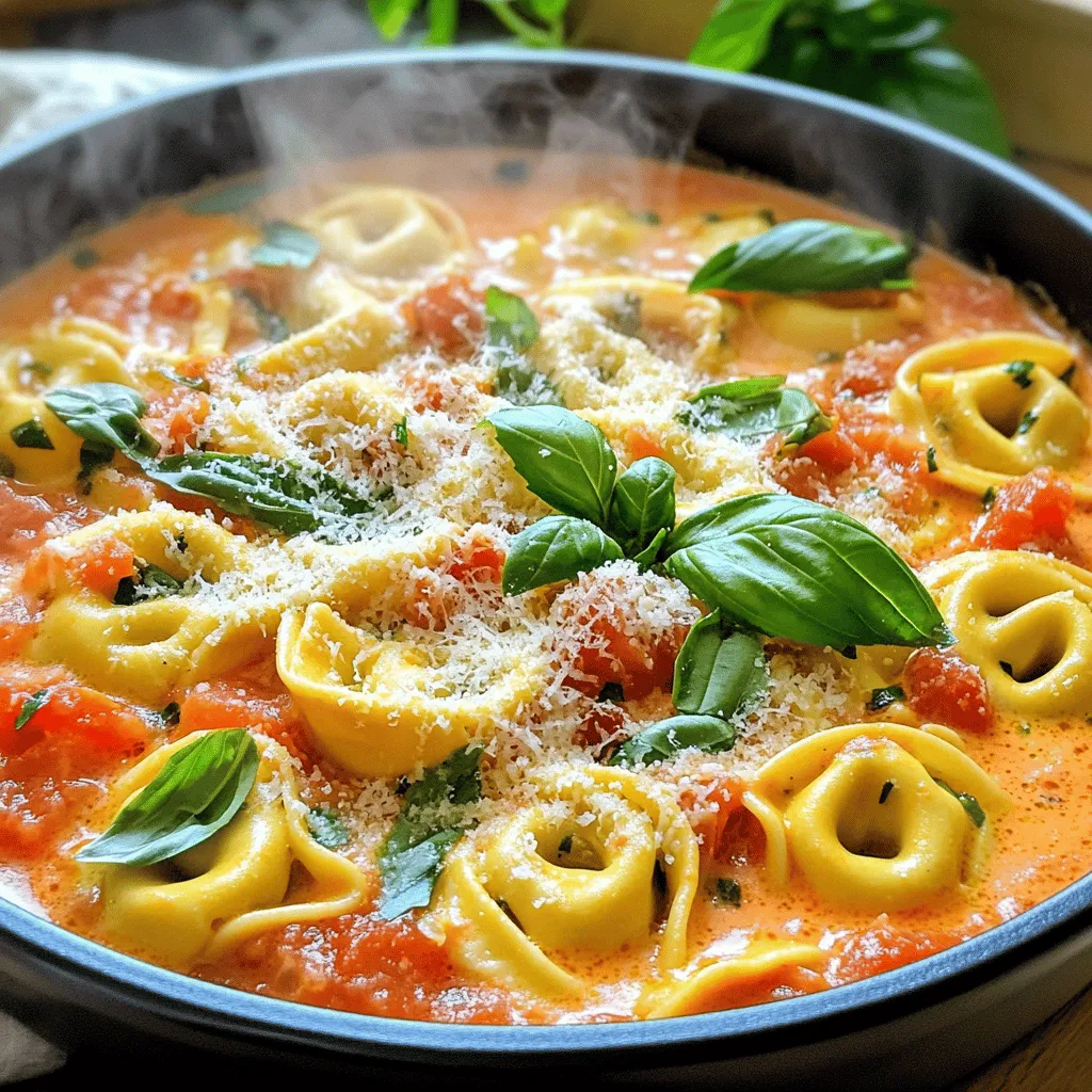One-Pot Creamy Tomato Basil Tortellini Delight