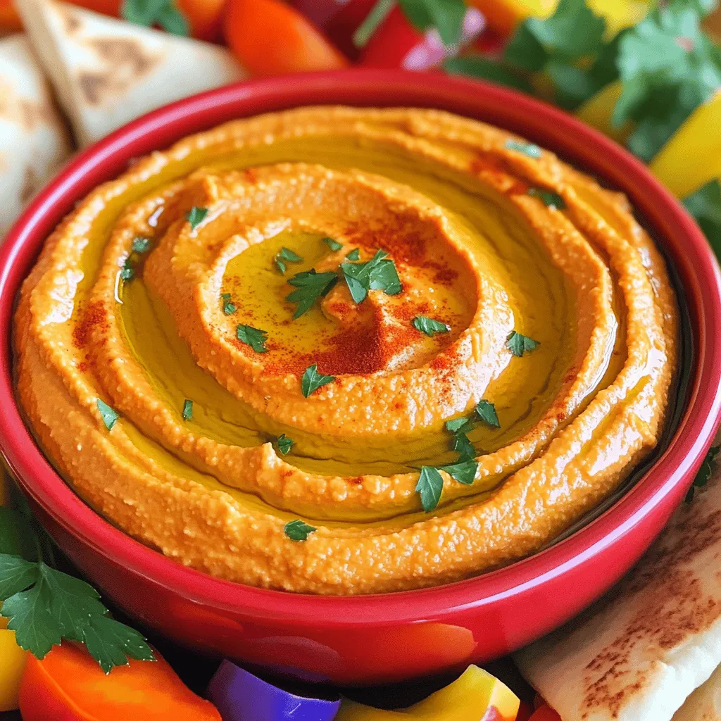 Roasted Red Pepper Hummus Flavorful Dippable Delight