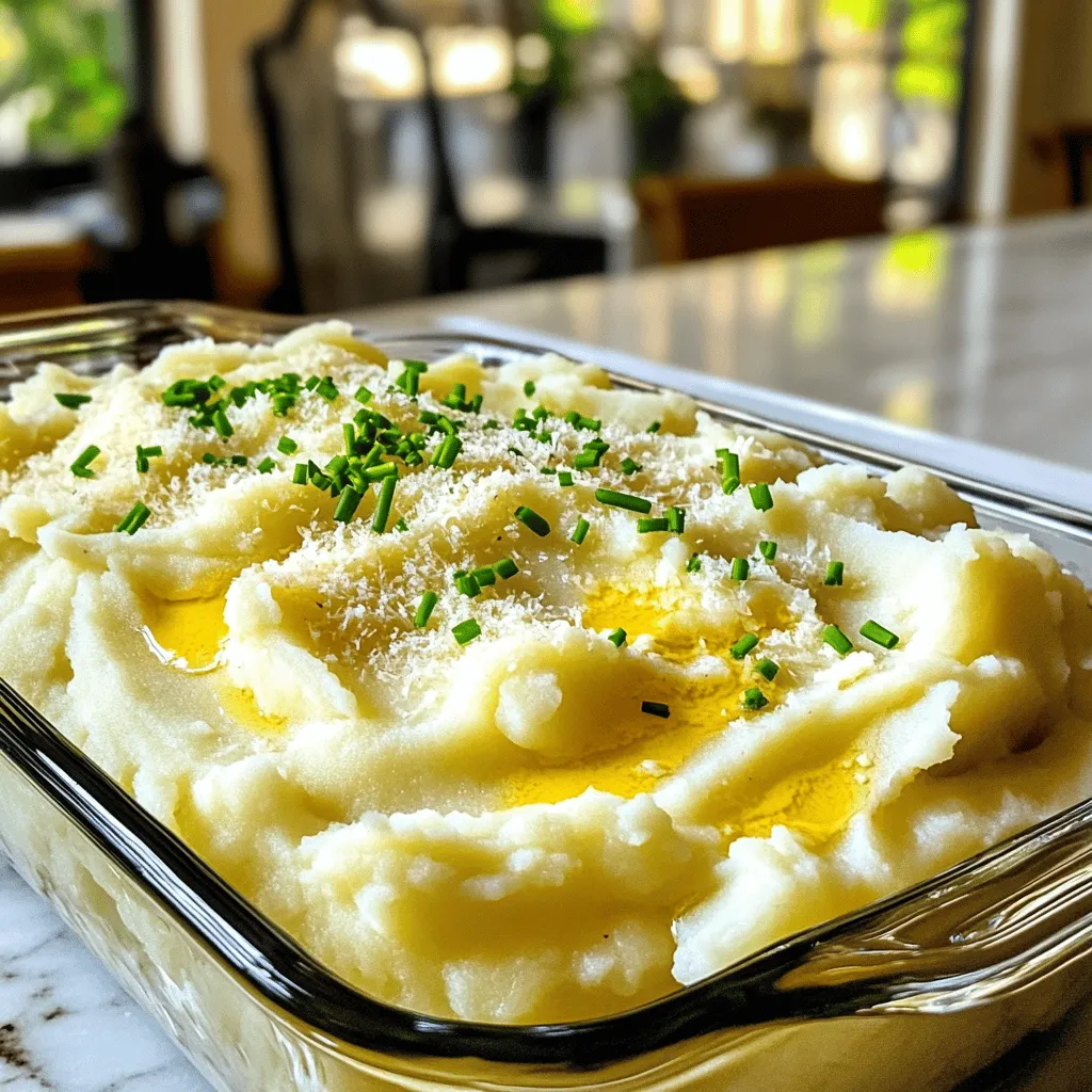 Slow Cooker Garlic Parmesan Mashed Potatoes Delight