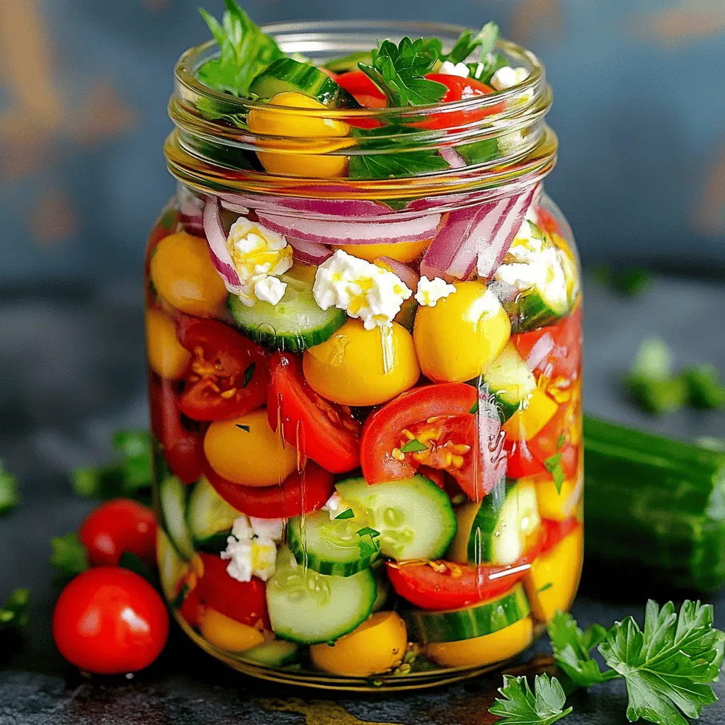 Mason Jar Greek Salad Fresh and Flavorful Delight