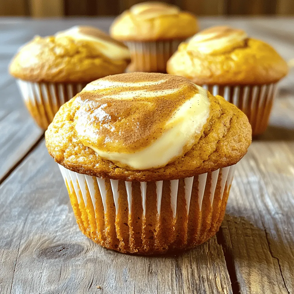 Pumpkin Spice Cream Cheese Swirl Muffins Delight
