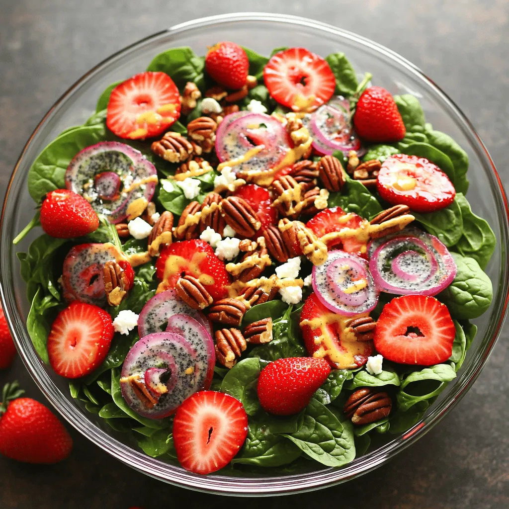 Spinach Strawberry Salad with Poppyseed Dressing Delight