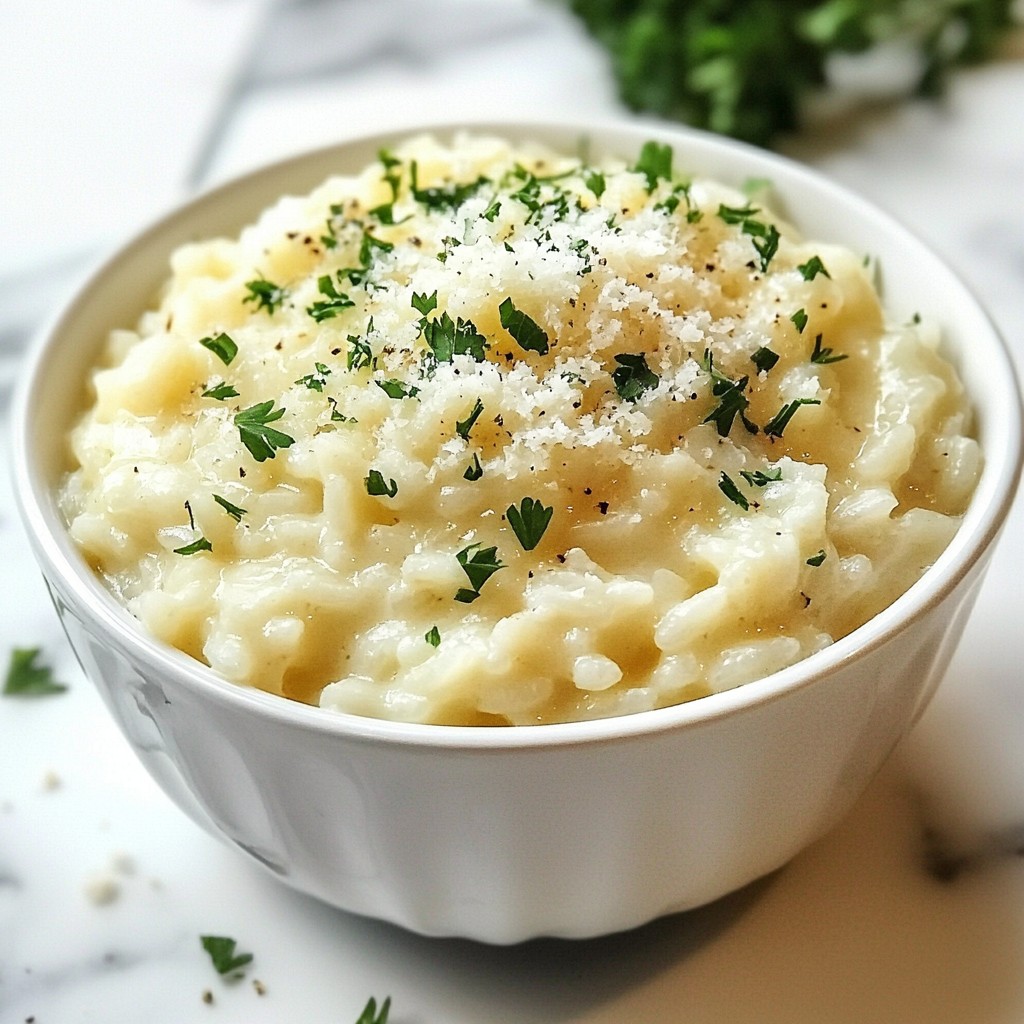 Creamy Garlic Parmesan Risotto Rich and Flavorful Dish