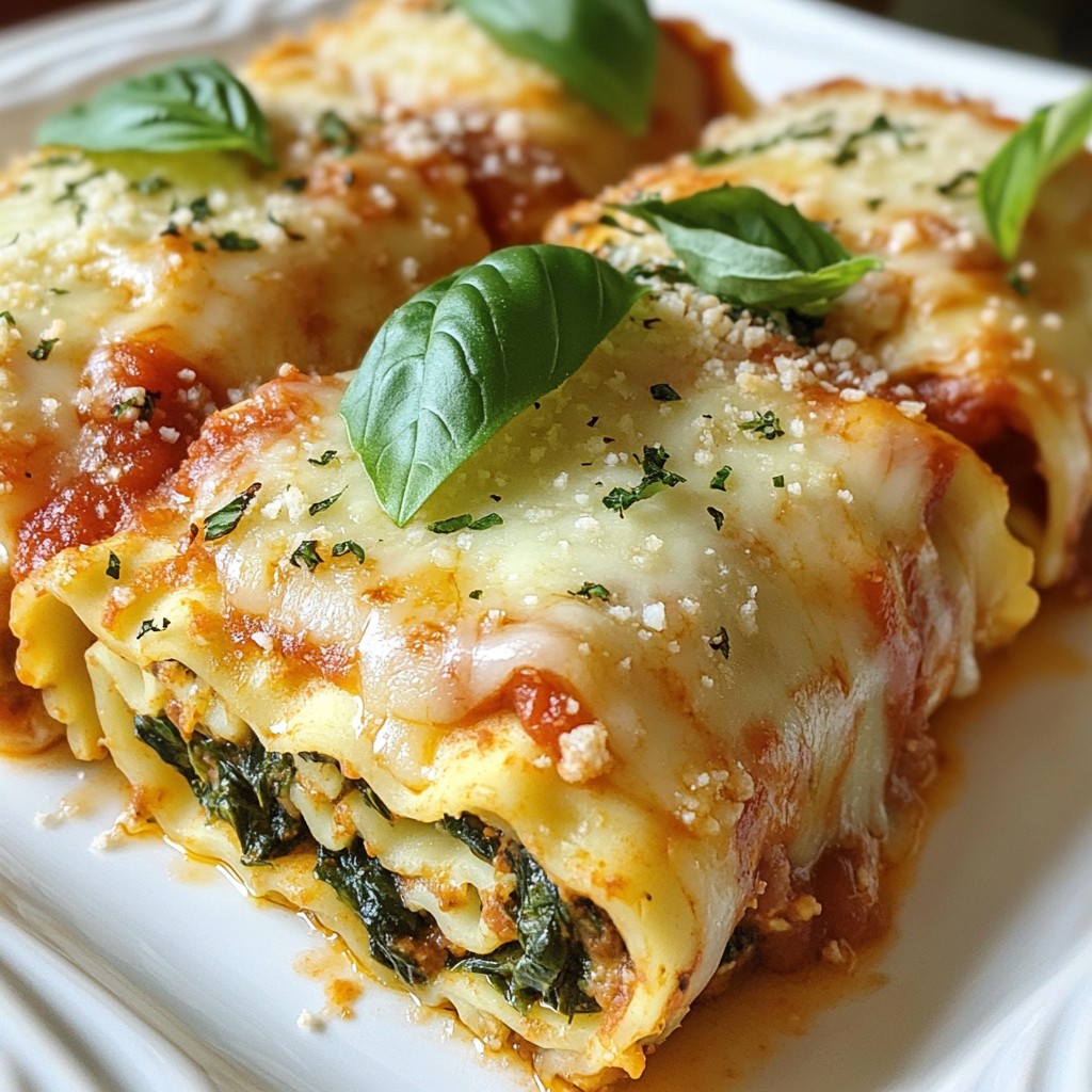 Turkey Spinach Lasagna Roll Ups Savory and Simple Dish