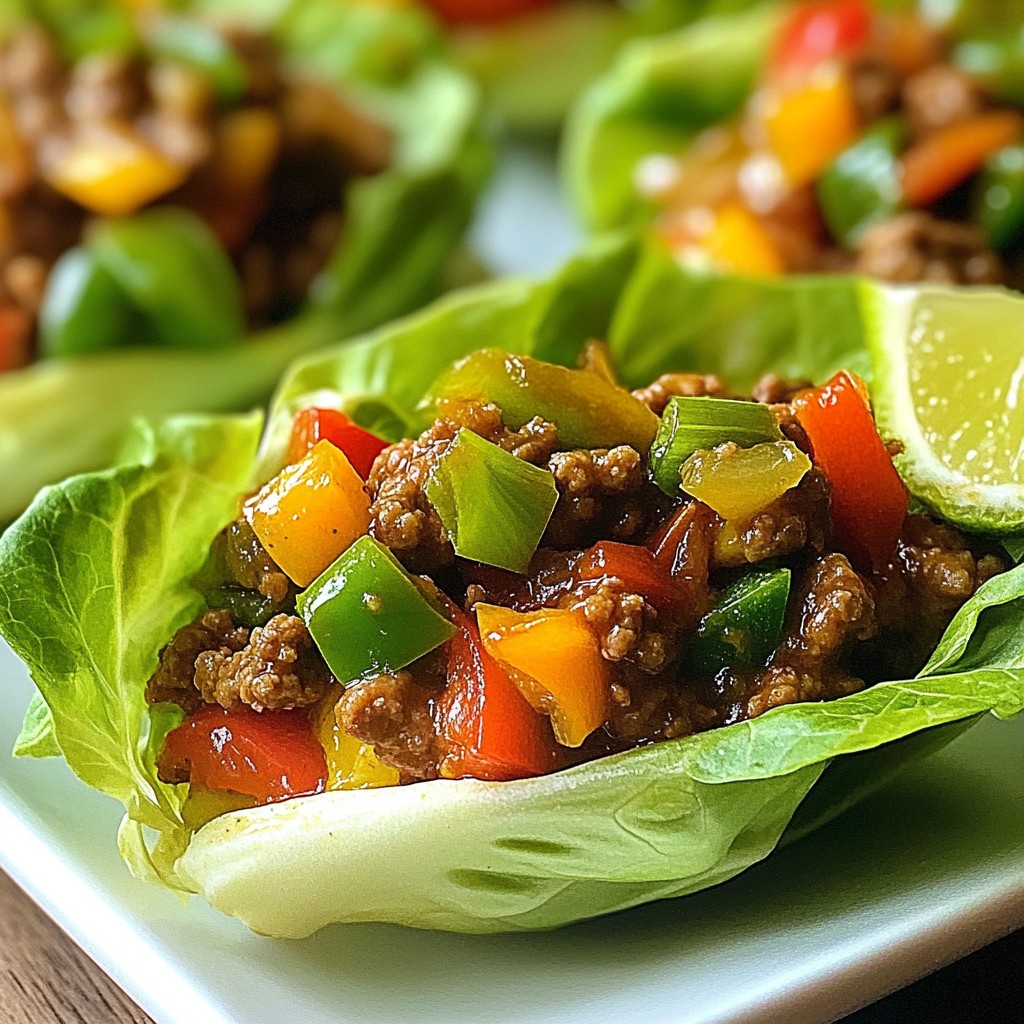 Thai Basil Beef Lettuce Cups Savory and Flavorful Dish