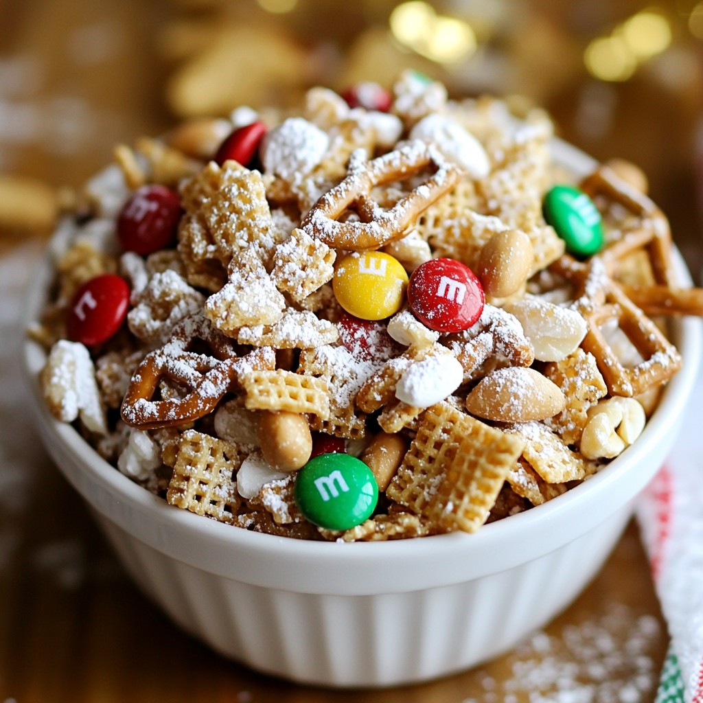 Reindeer Chow Snack Mix Festive Sweet Treat Recipe