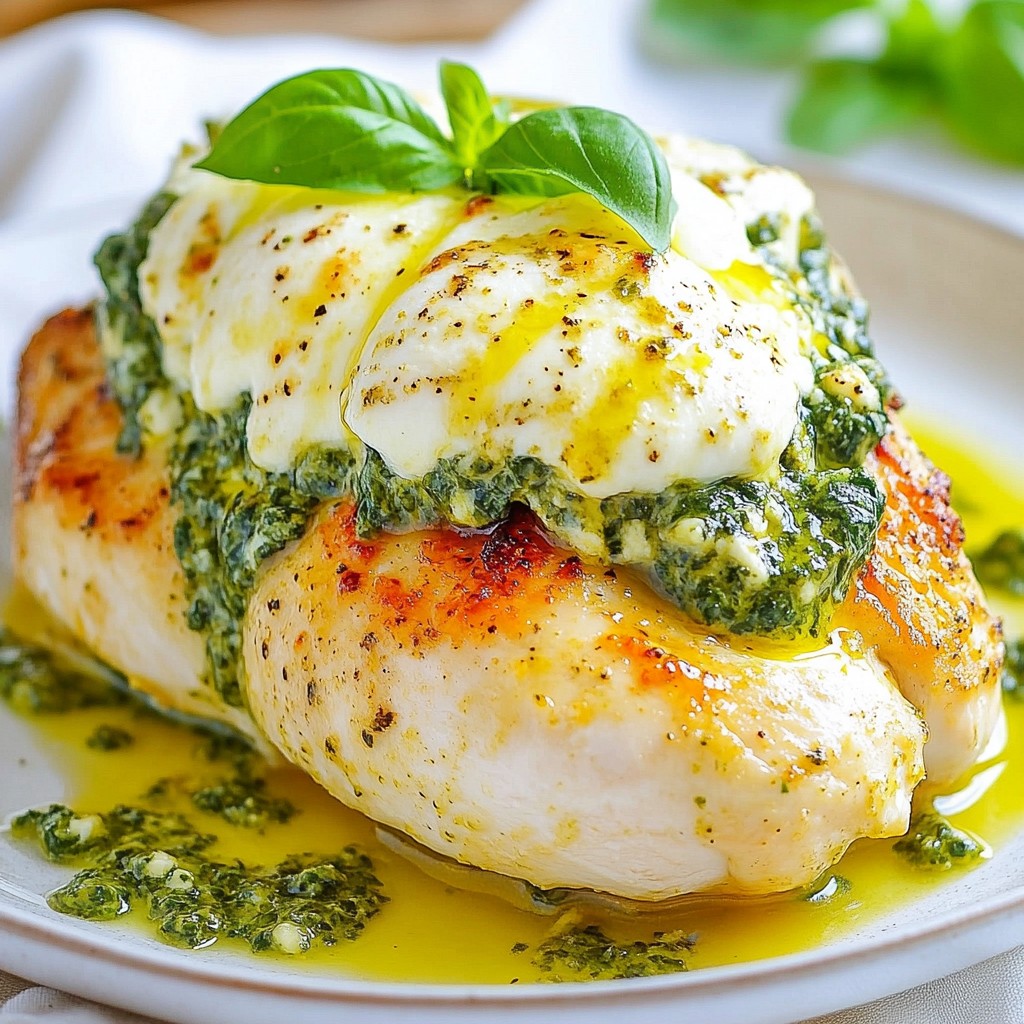 Pesto Spinach Stuffed Chicken Delicious Dinner Recipe